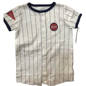 NWT Carters White With Blue Stripe MVP Bodysuit Sz 9M